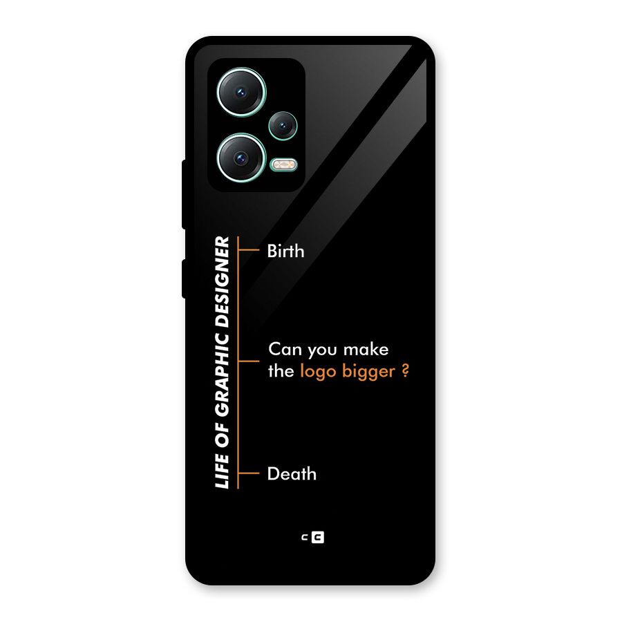 Graphic Designer Life Glass Back Case for Redmi Note 12 5G