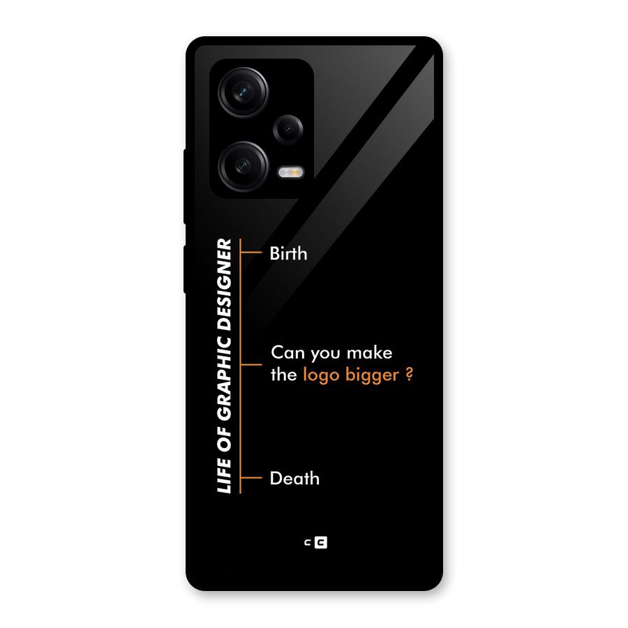 Graphic Designer Life Glass Back Case for Redmi Note 12 Pro
