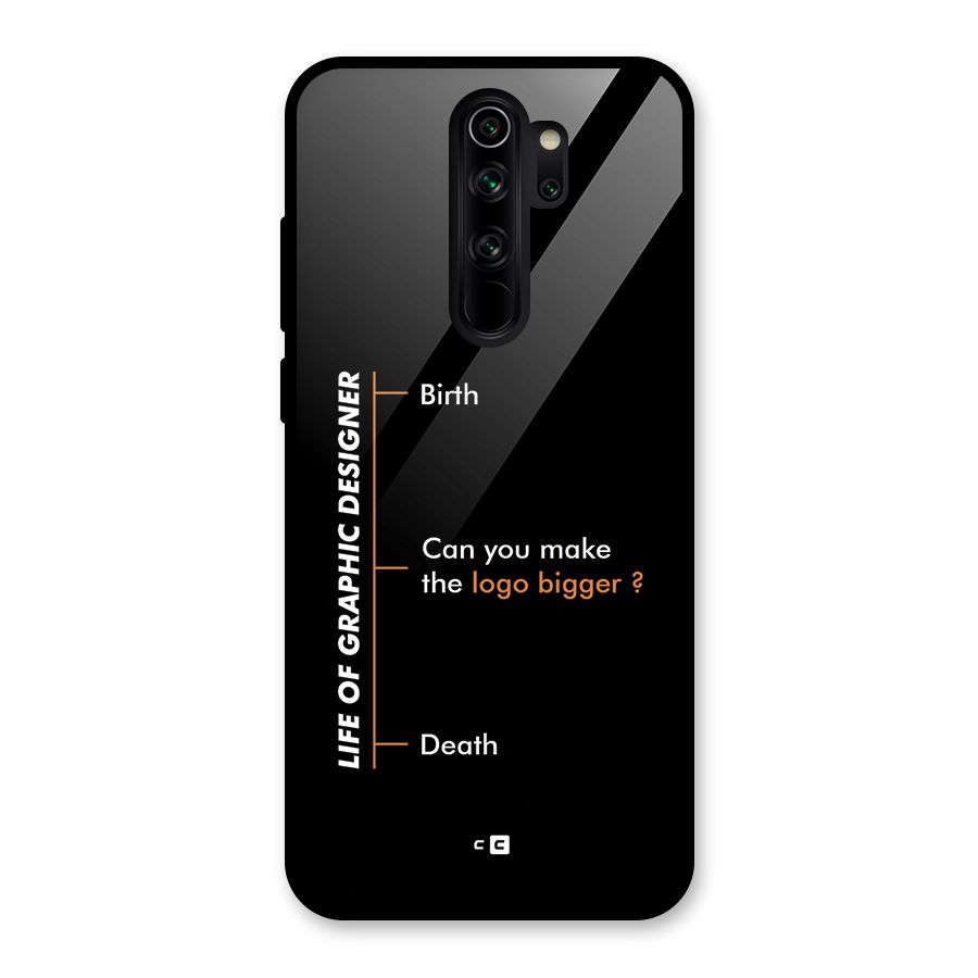 Graphic Designer Life Glass Back Case for Redmi Note 8 Pro