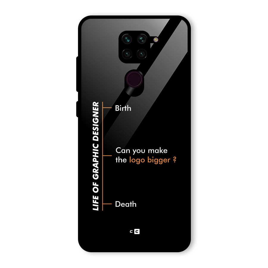 Graphic Designer Life Glass Back Case for Redmi Note 9