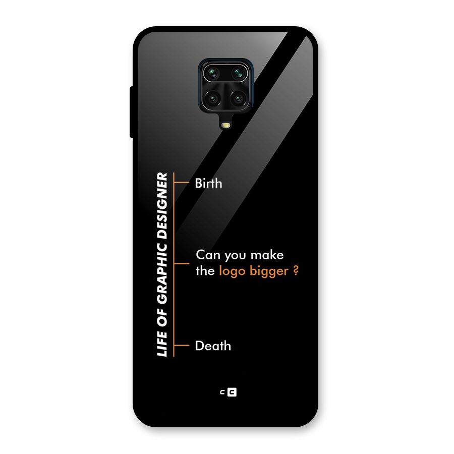 Graphic Designer Life Glass Back Case for Redmi Note 9 Pro