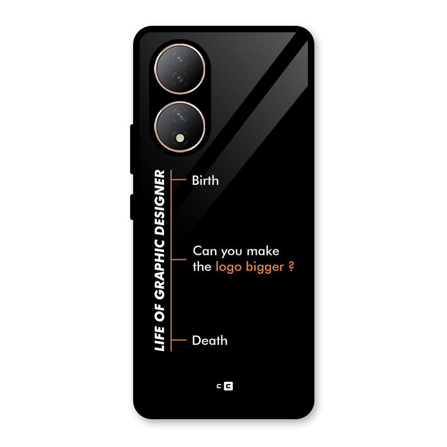 Graphic Designer Life Glass Back Case for Vivo T2