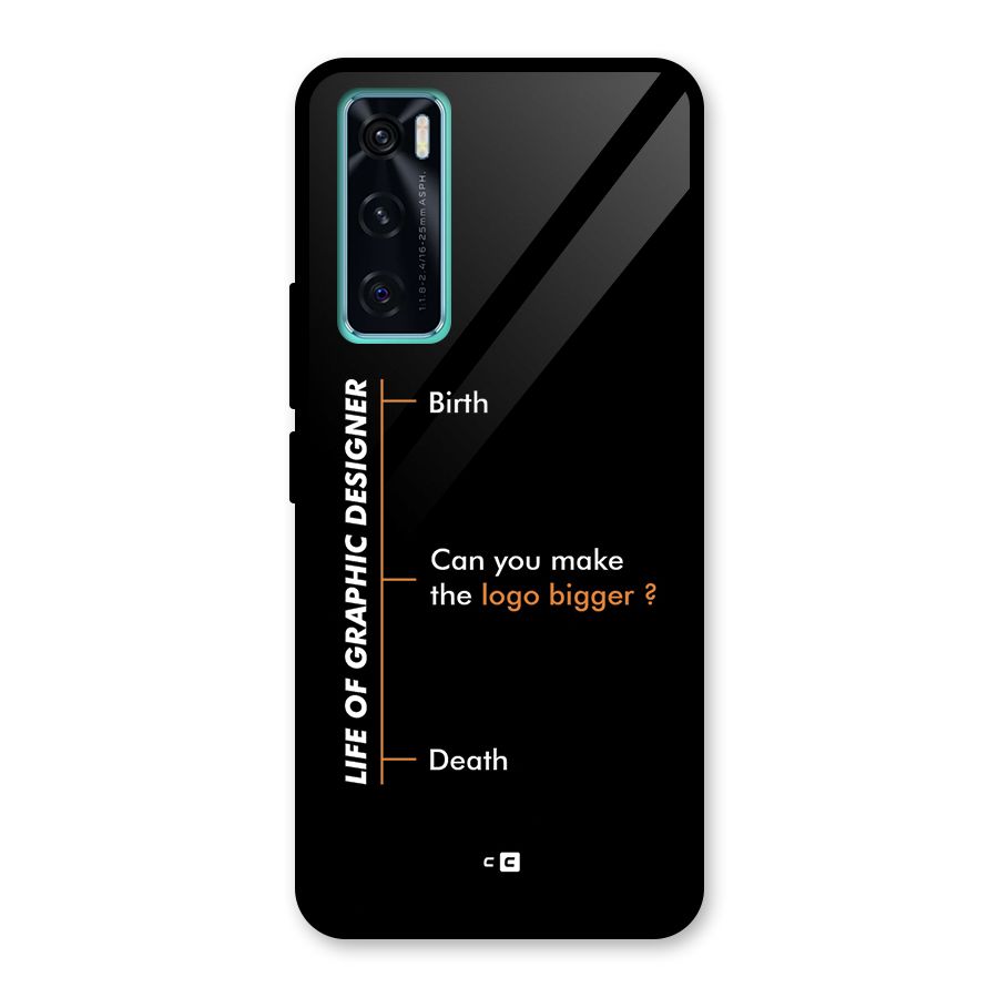 Graphic Designer Life Glass Back Case for Vivo V20 SE