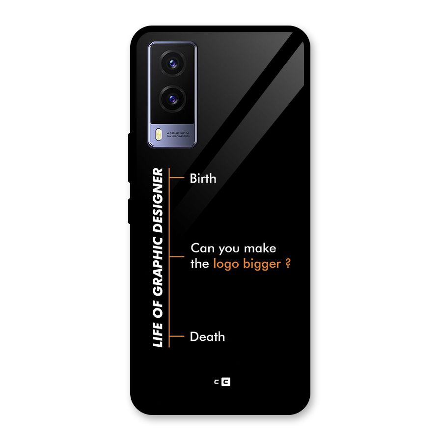 Graphic Designer Life Glass Back Case for Vivo V21e 5G