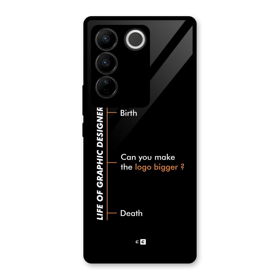 Graphic Designer Life Glass Back Case for Vivo V27