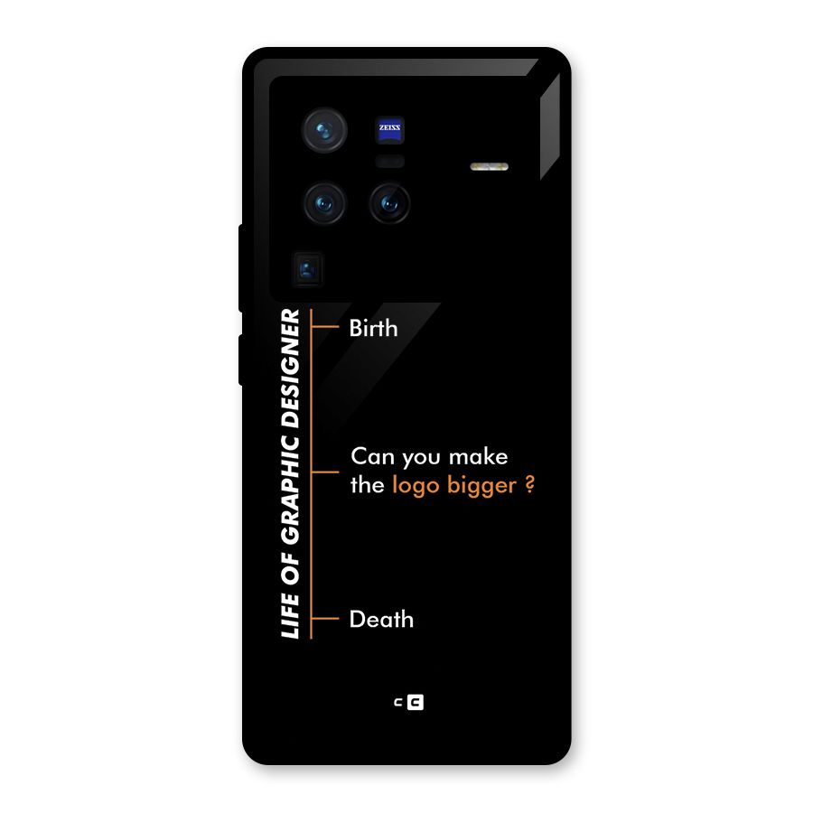 Graphic Designer Life Glass Back Case for Vivo X80 Pro