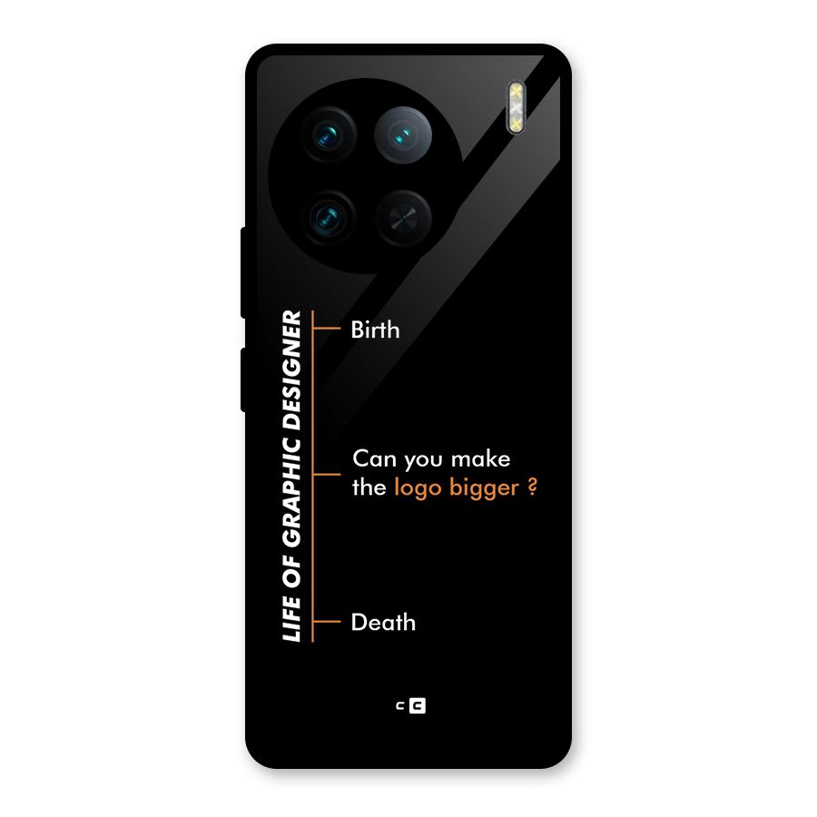 Graphic Designer Life Glass Back Case for Vivo X90 Pro