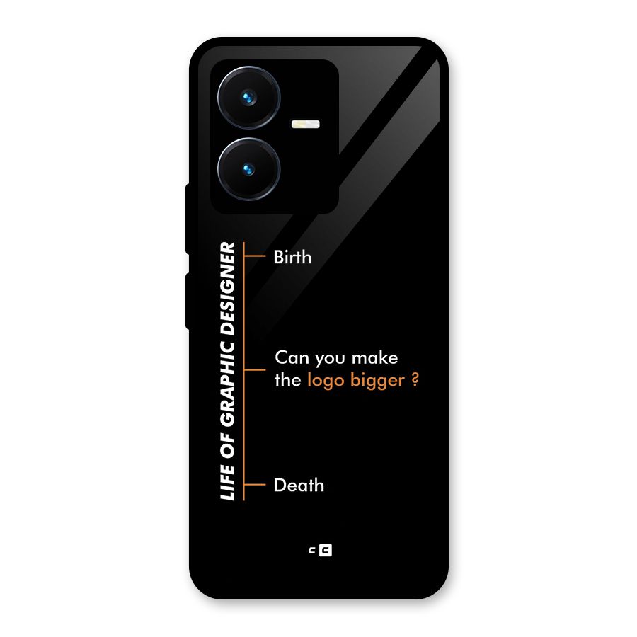 Graphic Designer Life Glass Back Case for Vivo Y22s