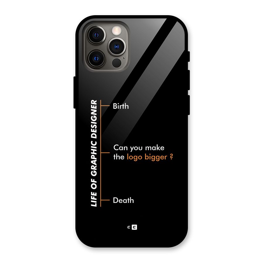 Graphic Designer Life Glass Back Case for iPhone 12 Pro