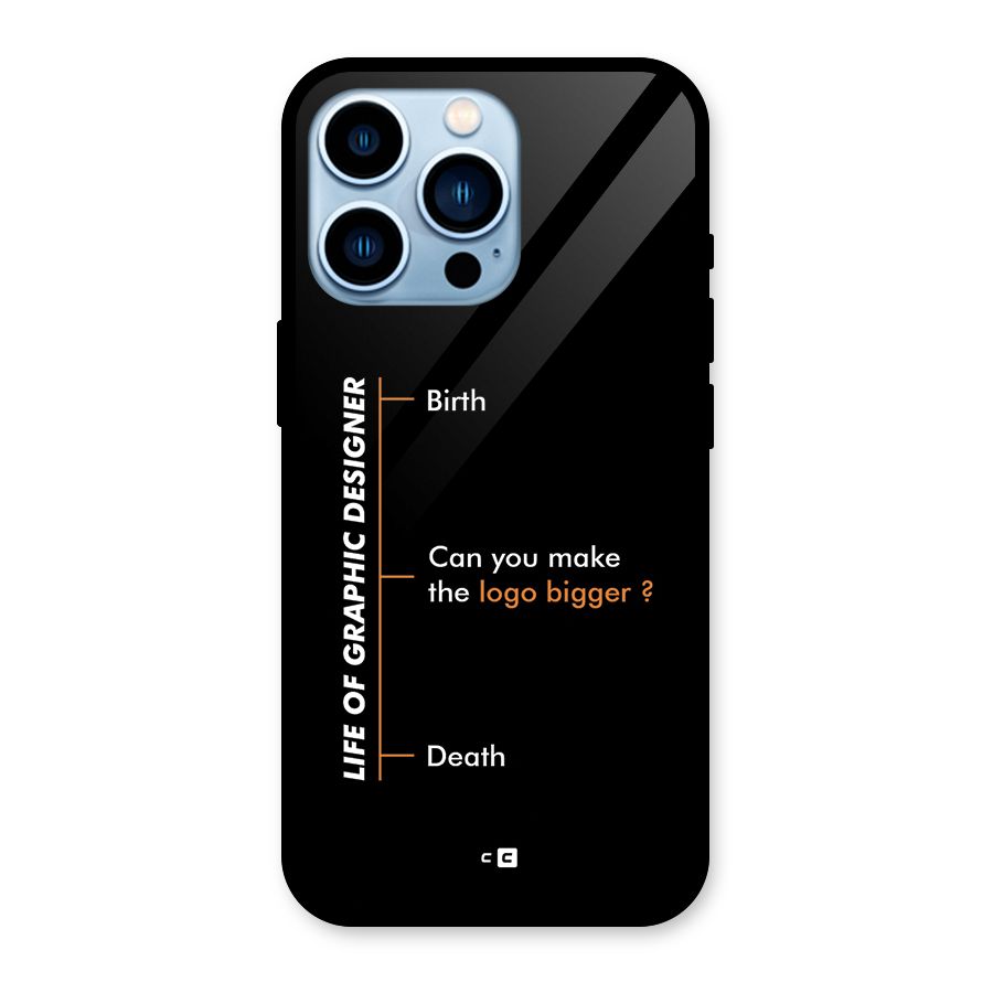 Graphic Designer Life Glass Back Case for iPhone 13 Pro