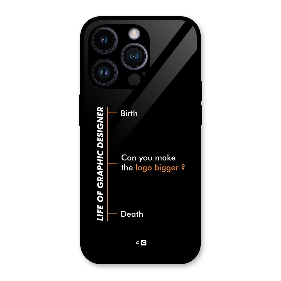 Graphic Designer Life Glass Back Case for iPhone 14 Pro