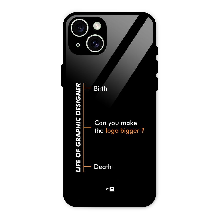 Graphic Designer Life Glass Back Case for iPhone 15 Plus