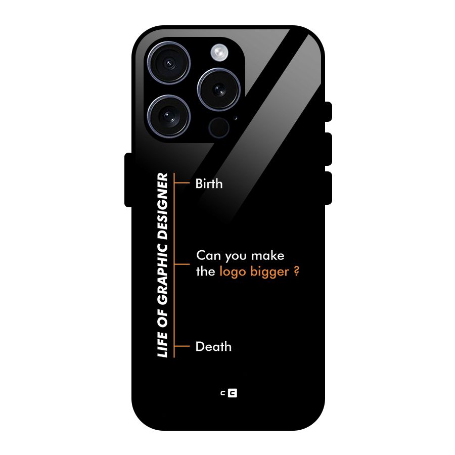 Graphic Designer Life Glass Back Case for iPhone 15 Pro