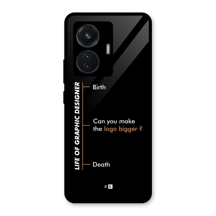 Graphic Designer Life Glass Back Case for iQOO Z6 44W