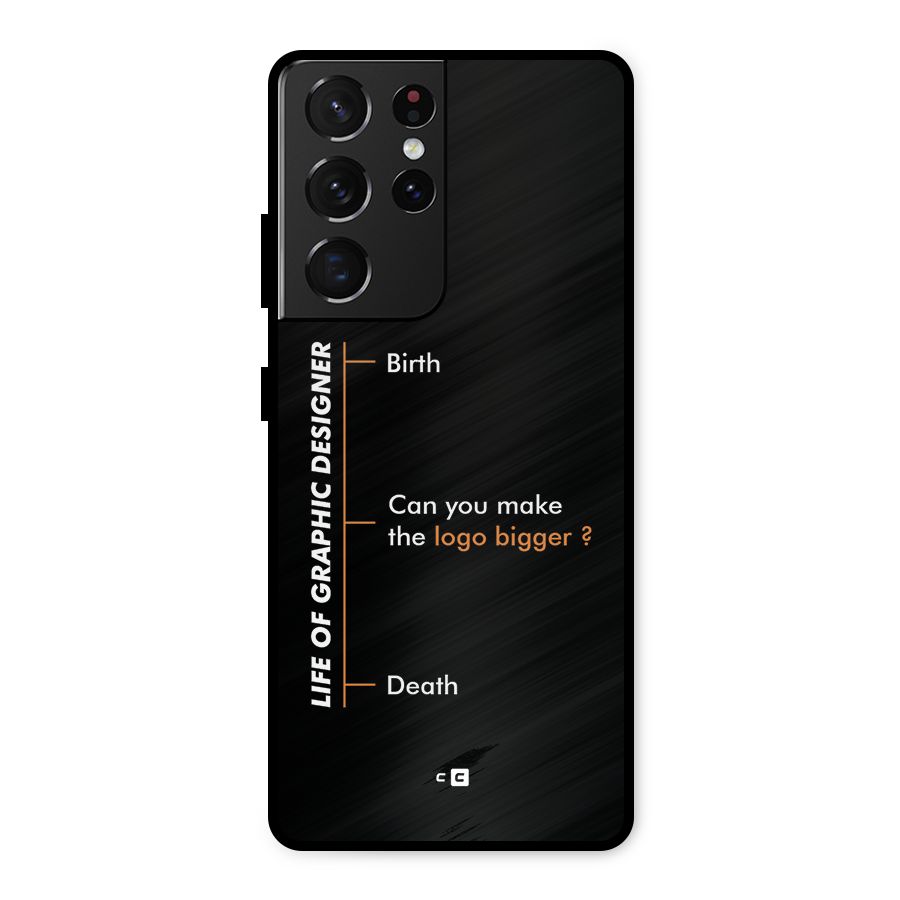 Graphic Designer Life Metal Back Case for Galaxy S21 Ultra 5G