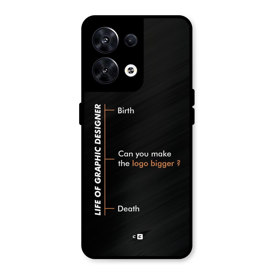 Graphic Designer Life Metal Back Case for Oppo Reno8 5G
