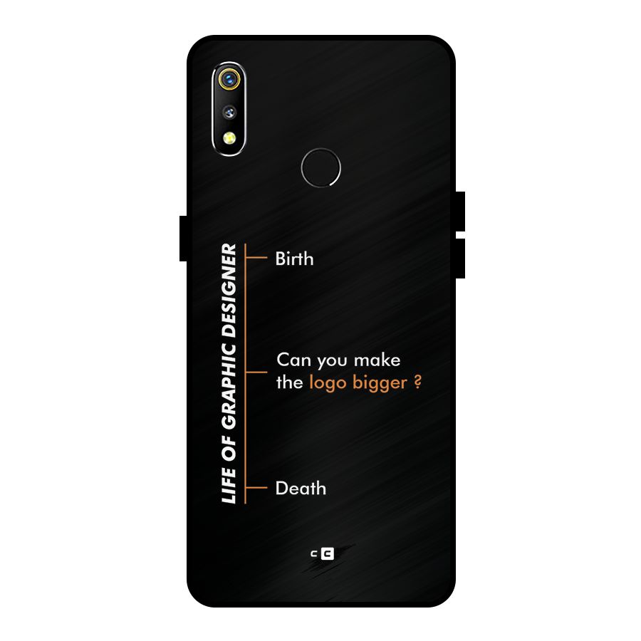 Graphic Designer Life Metal Back Case for Realme 3i