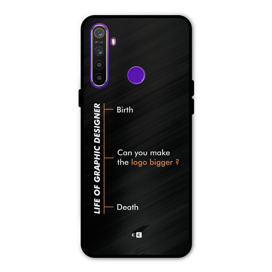 Graphic Designer Life Metal Back Case for Realme 5i