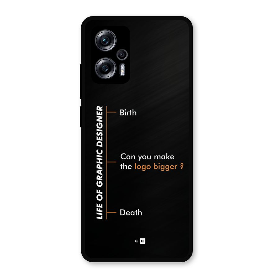 Graphic Designer Life Metal Back Case for Redmi K50i