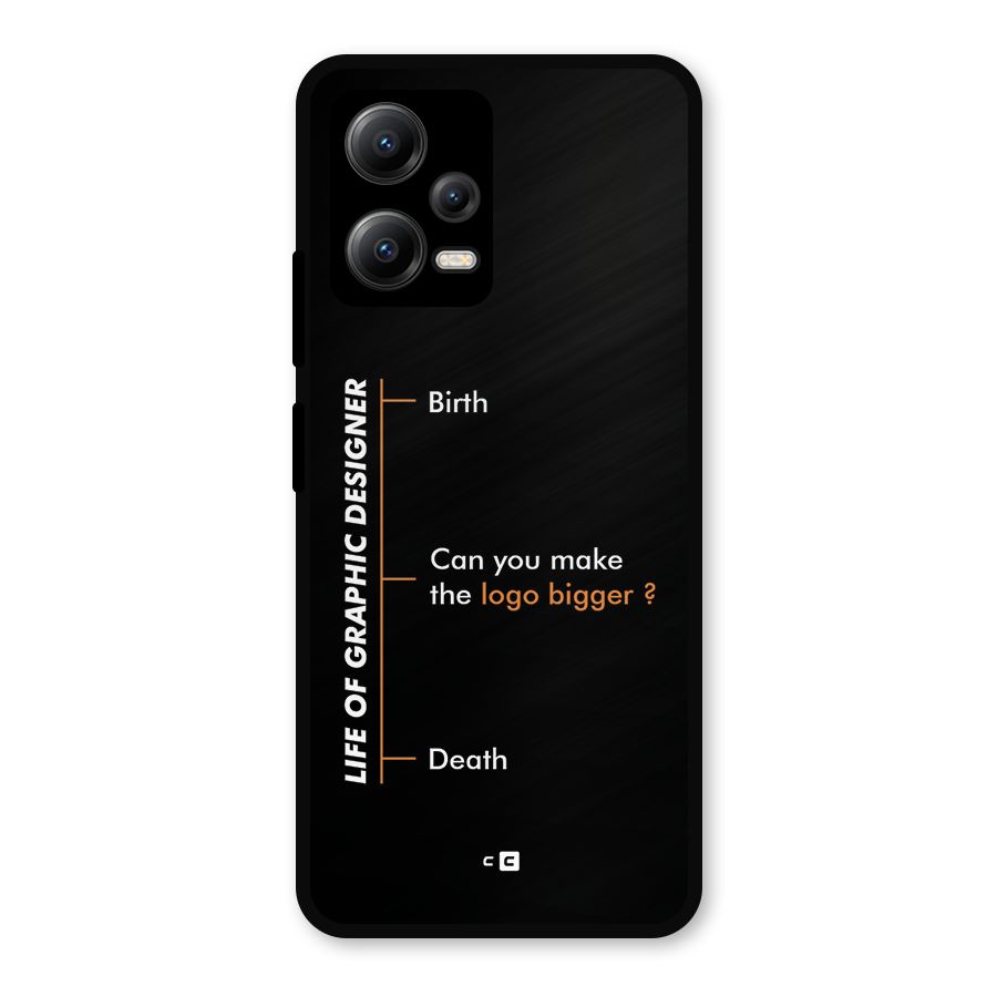 Graphic Designer Life Metal Back Case for Redmi Note 12 5G