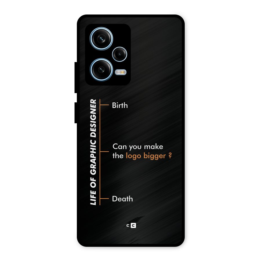 Graphic Designer Life Metal Back Case for Redmi Note 12 Pro
