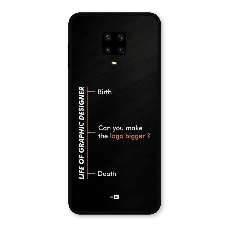 Graphic Designer Life Metal Back Case for Redmi Note 9 Pro
