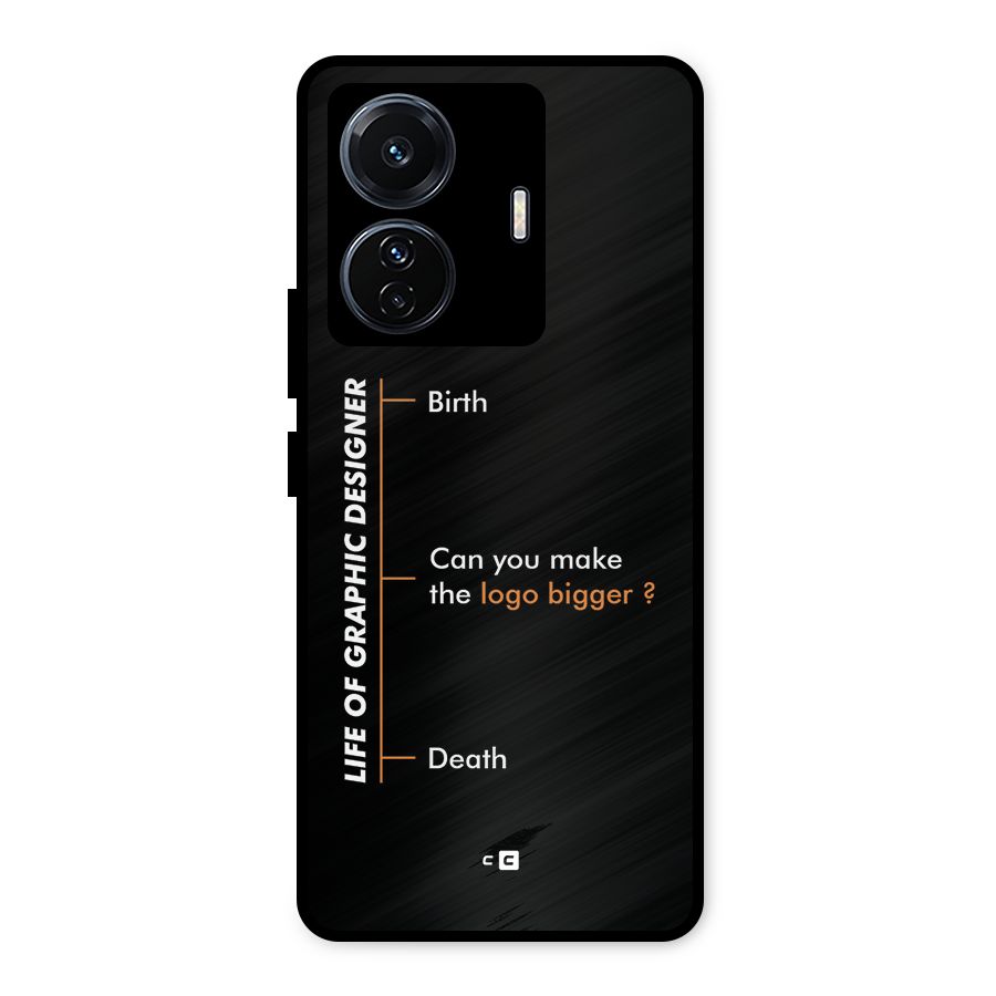 Graphic Designer Life Metal Back Case for Vivo T1 Pro