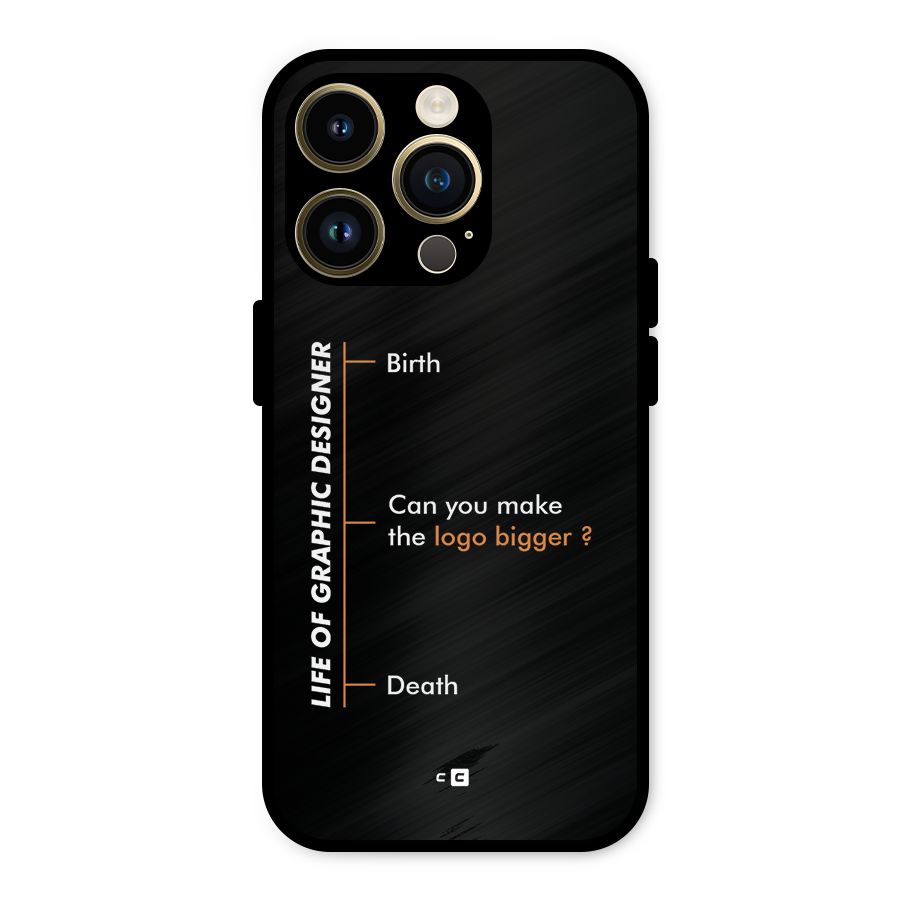 Graphic Designer Life Metal Back Case for iPhone 14 Pro