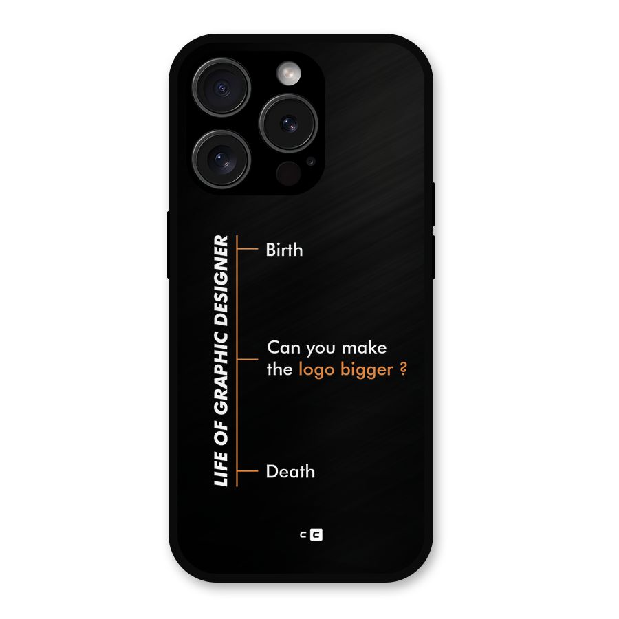 Graphic Designer Life Metal Back Case for iPhone 15 Pro