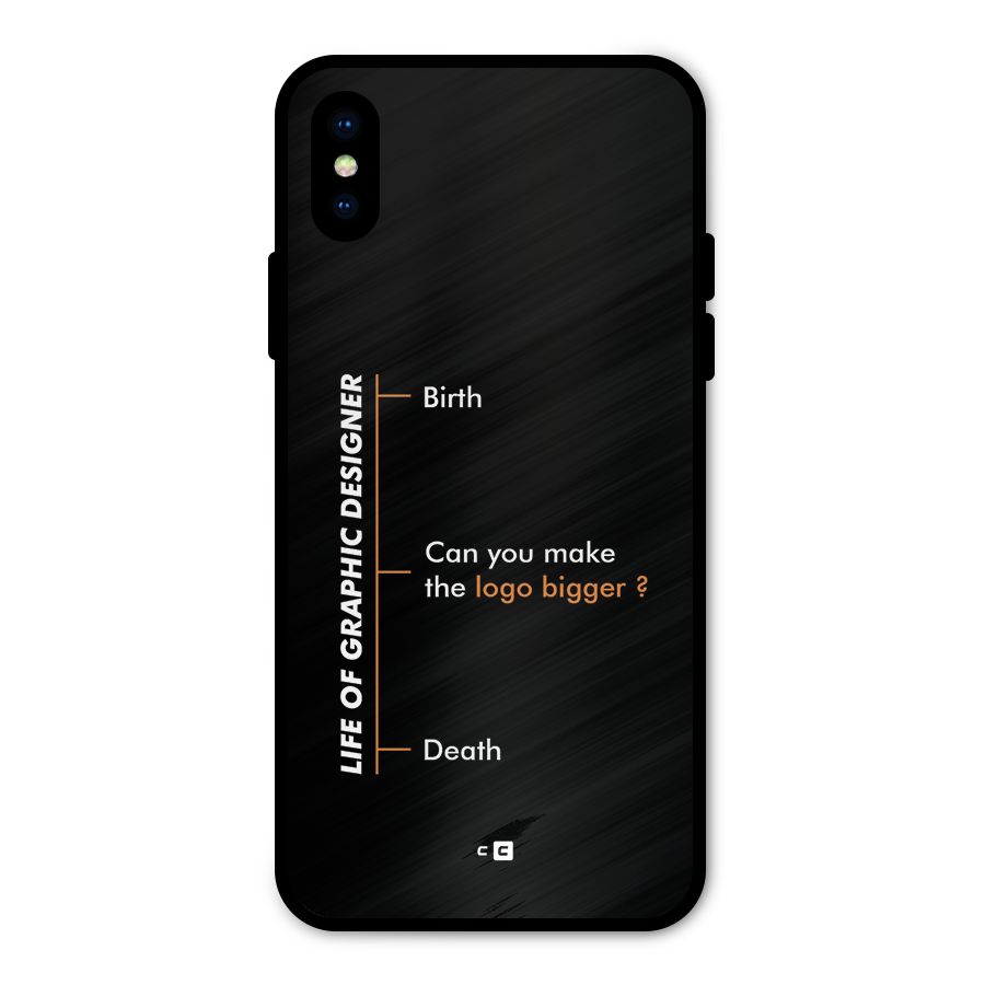 Graphic Designer Life Metal Back Case for iPhone XS