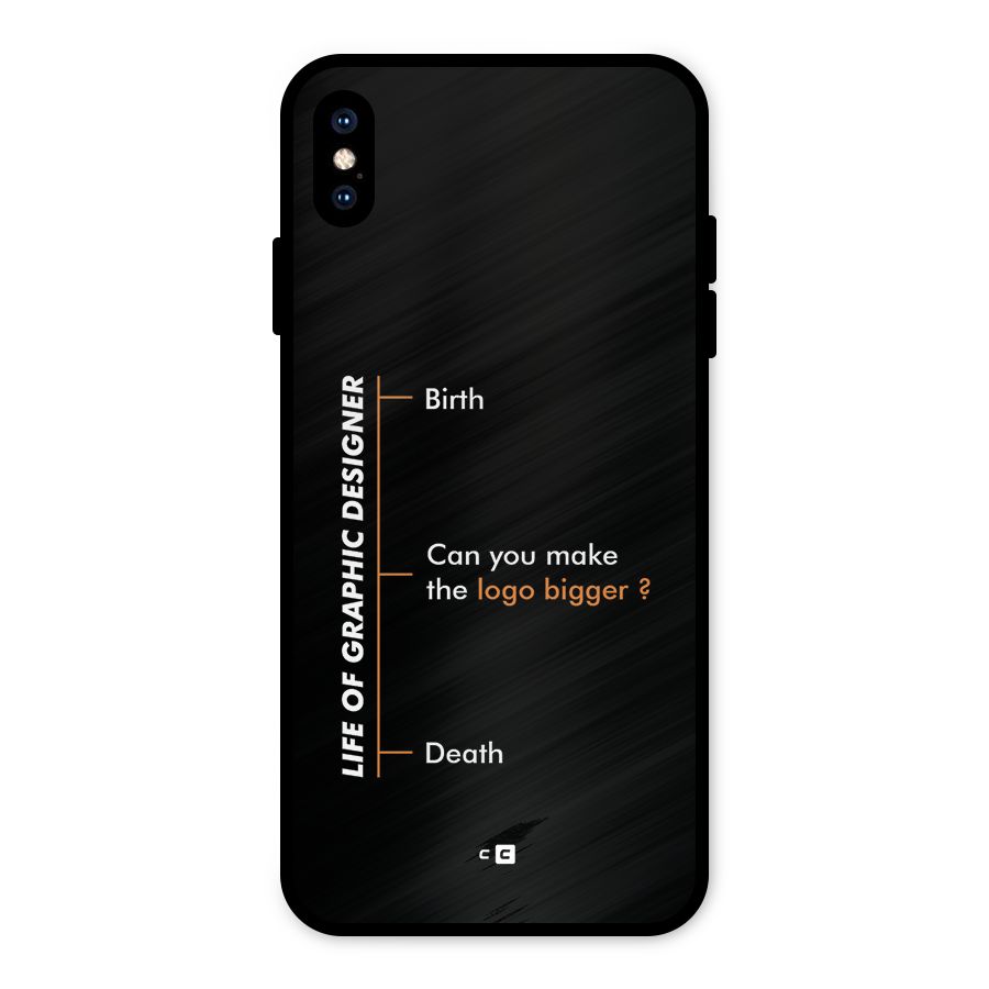 Graphic Designer Life Metal Back Case for iPhone XS Max