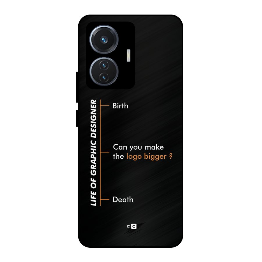 Graphic Designer Life Metal Back Case for iQOO Z6 44W