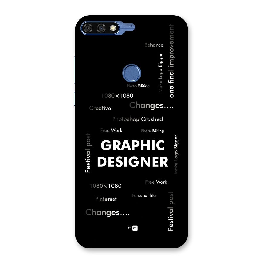 Graphic Designer Struggles Back Case for Honor 7C