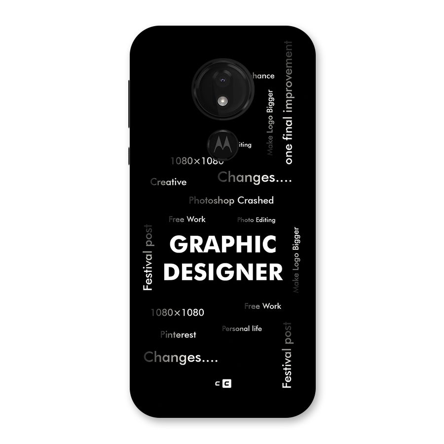 Graphic Designer Struggles Back Case for Moto G7 Power