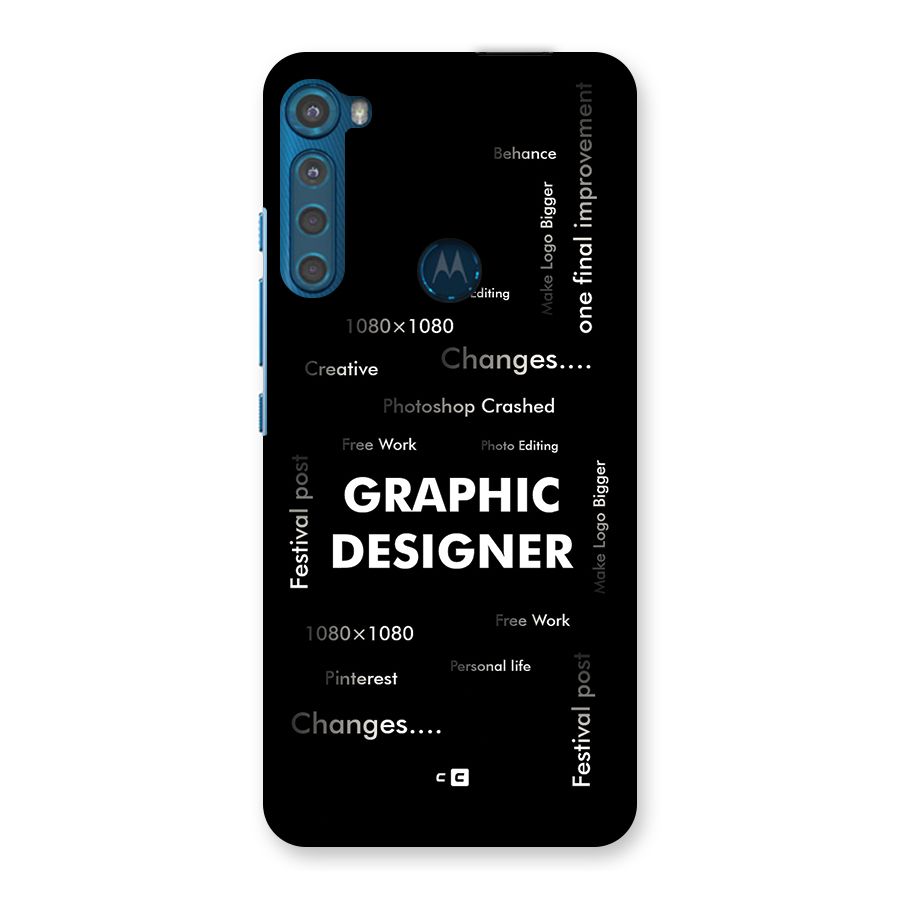 Graphic Designer Struggles Back Case for Motorola One Fusion Plus