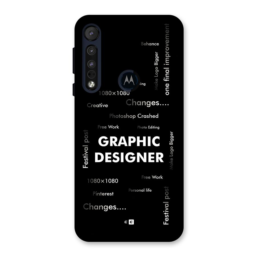 Graphic Designer Struggles Back Case for Motorola One Macro