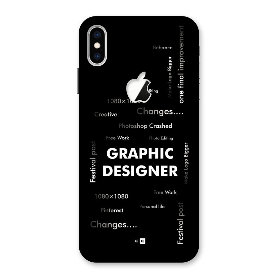 Graphic Designer Struggles Back Case for iPhone XS Max Apple Cut