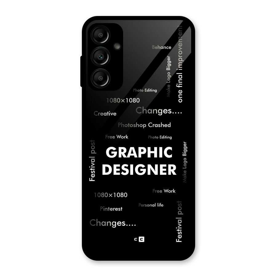 Graphic Designer Struggles Glass Back Case for Galaxy A14 5G