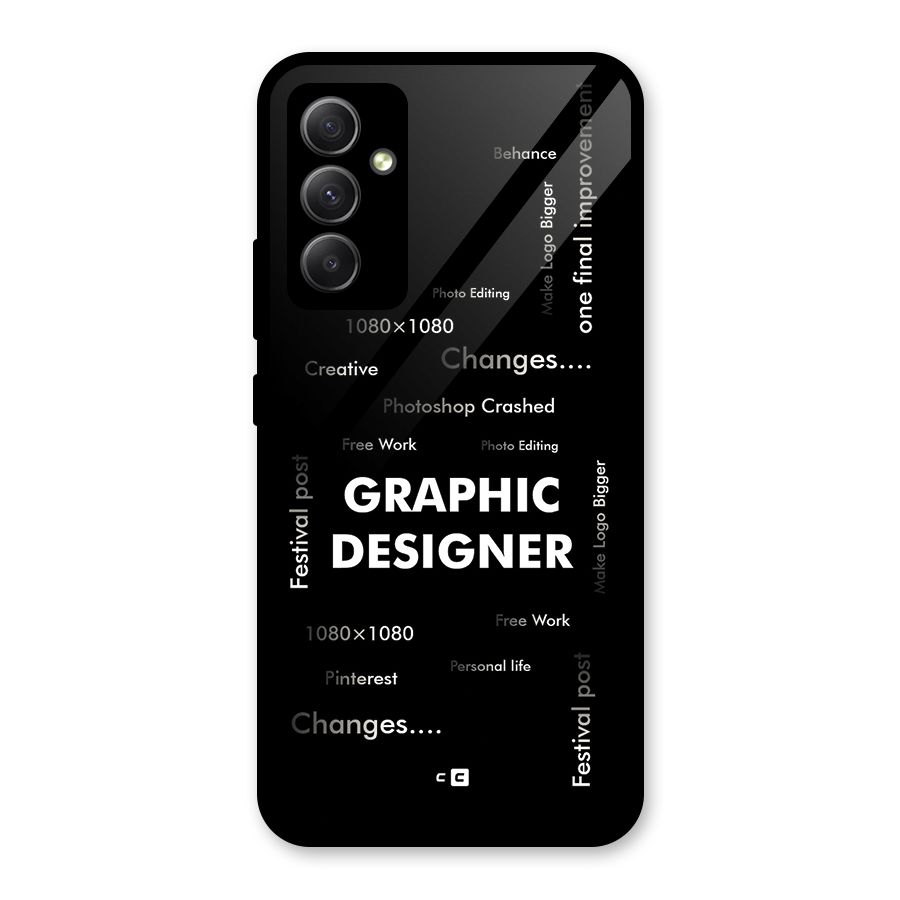 Graphic Designer Struggles Glass Back Case for Galaxy A34