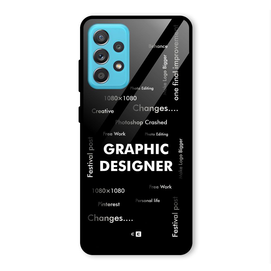 Graphic Designer Struggles Glass Back Case for Galaxy A52s 5G
