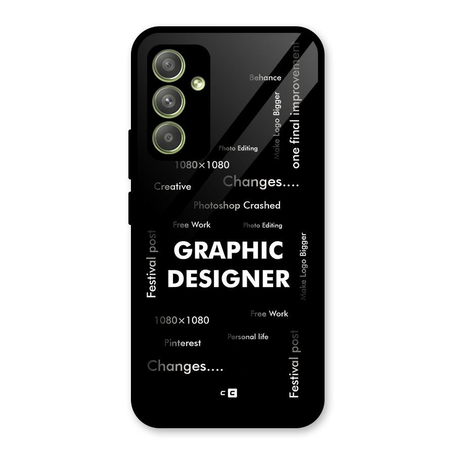 Graphic Designer Struggles Glass Back Case for Galaxy A54