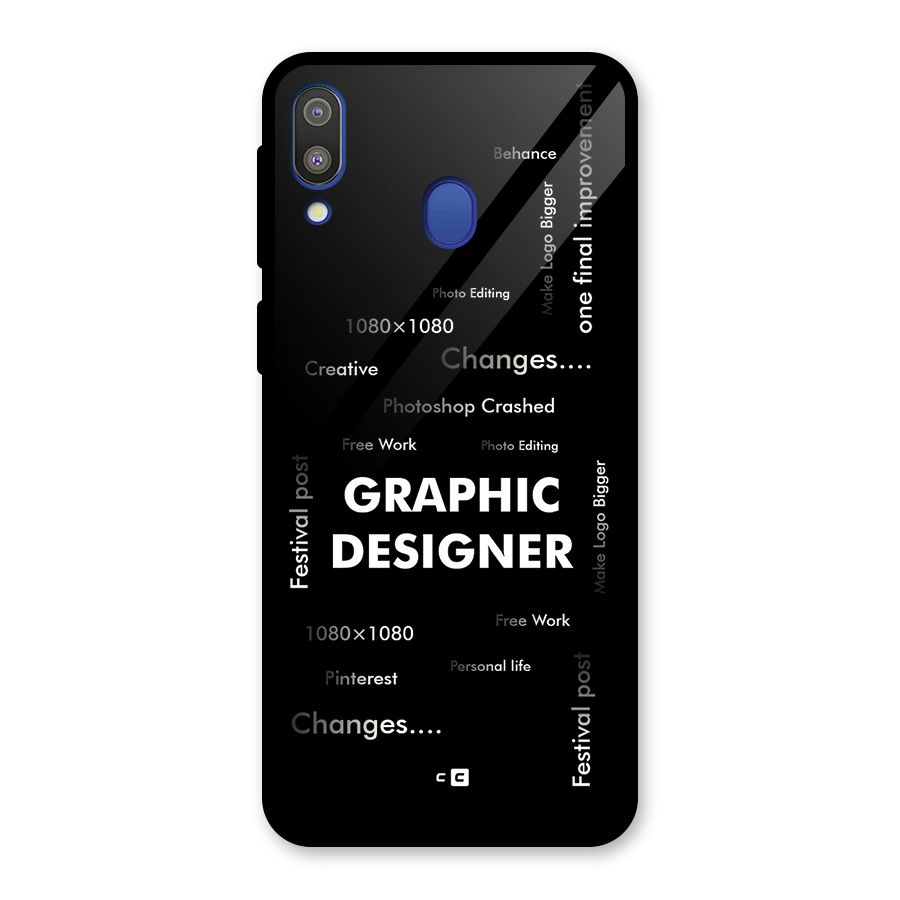 Graphic Designer Struggles Glass Back Case for Galaxy M20