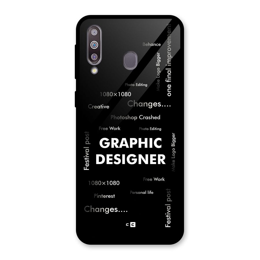 Graphic Designer Struggles Glass Back Case for Galaxy M30