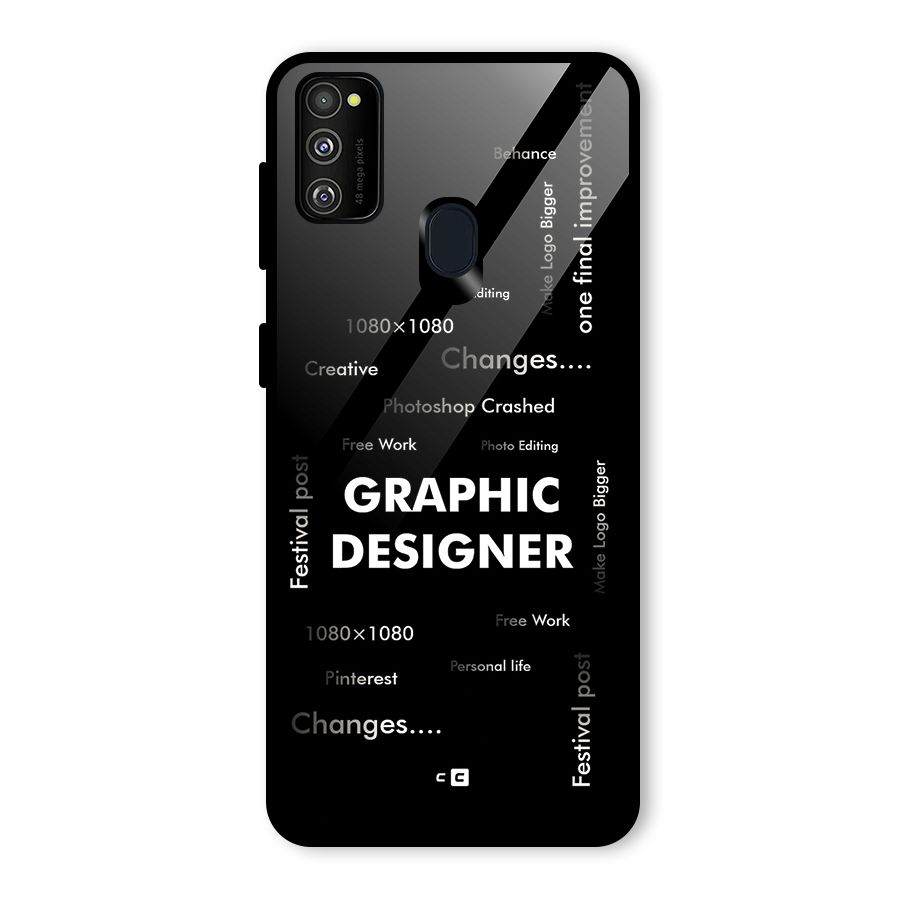 Graphic Designer Struggles Glass Back Case for Galaxy M30s