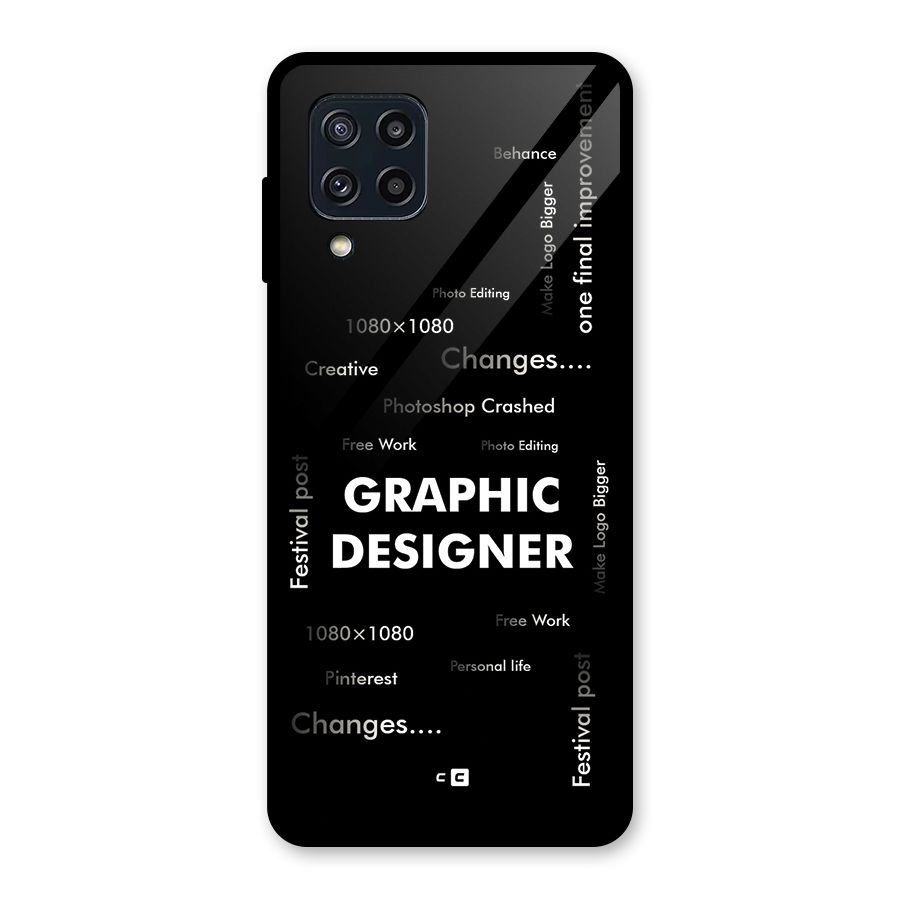 Graphic Designer Struggles Glass Back Case for Galaxy M32
