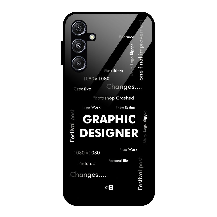 Graphic Designer Struggles Glass Back Case for Galaxy M34 5G