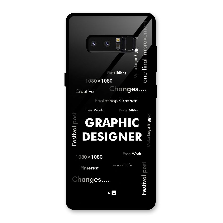 Graphic Designer Struggles Glass Back Case for Galaxy Note 8