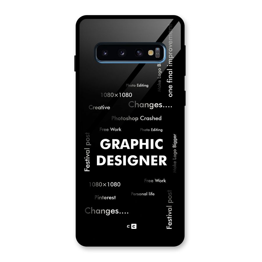 Graphic Designer Struggles Glass Back Case for Galaxy S10