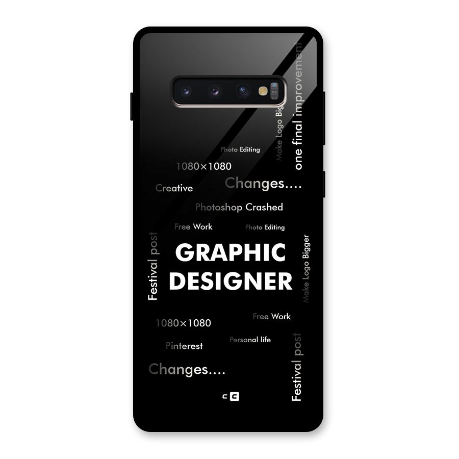 Graphic Designer Struggles Glass Back Case for Galaxy S10 Plus