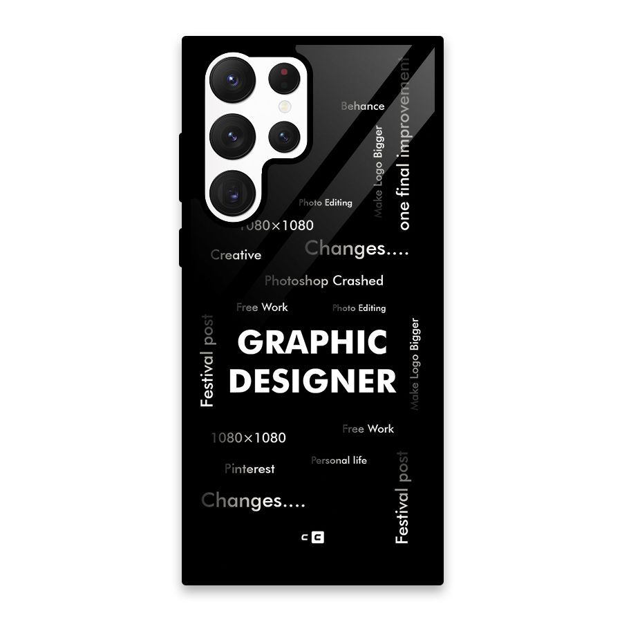 Graphic Designer Struggles Glass Back Case for Galaxy S22 Ultra 5G